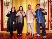 「やすとものいたって真剣です」に出演する（左から）海原やすよ ともこ、サンドウィッチマン。(c)ABCテレビ