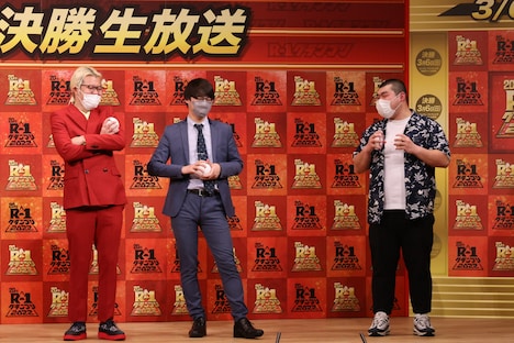 (左から)ZAZY、寺田寛明、金の国 渡部おにぎり。(c)関西テレビ