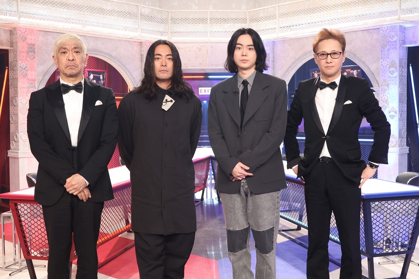 （左から）松本人志、山田孝之、菅田将暉、中居正広。(c)フジテレビ