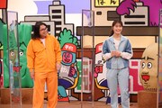 「火曜は全力!華大さんと千鳥くん」にゲスト出演する(左から)ロッチ中岡、渋谷凪咲。(c)関西テレビ