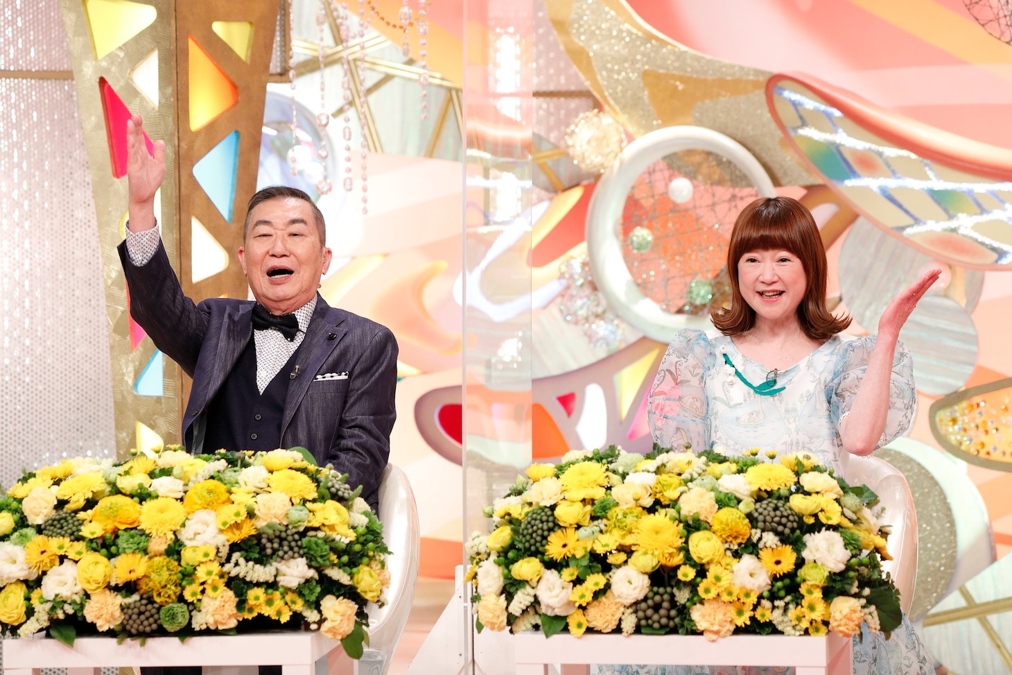 桂文枝と山瀬まみ。(c)ABCテレビ