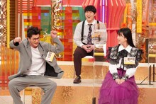 （左から）モグライダー芝、オズワルド畠中、島谷ひとみ。(c)フジテレビ