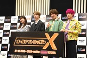「オールナイトニッポンX」のパーソナリティを務める（左から緑黄色社会の長屋晴子、JO1の白岩瑠姫、EXIT。