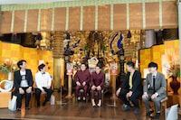 左からニッポンの社長、コウテイ、からし蓮根。(c)読売テレビ