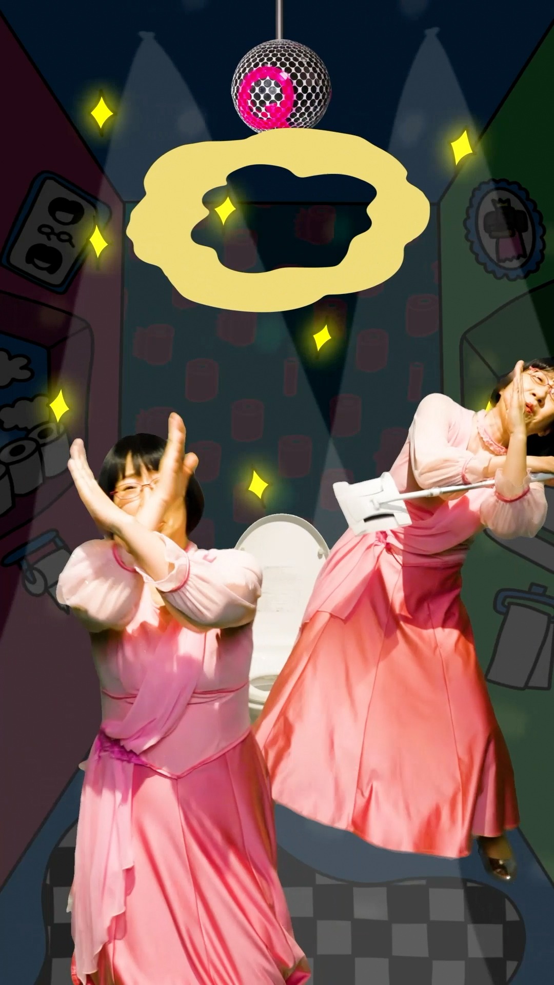 「トイレクイックル」「クイックルミニワイパー」のWebCMより。