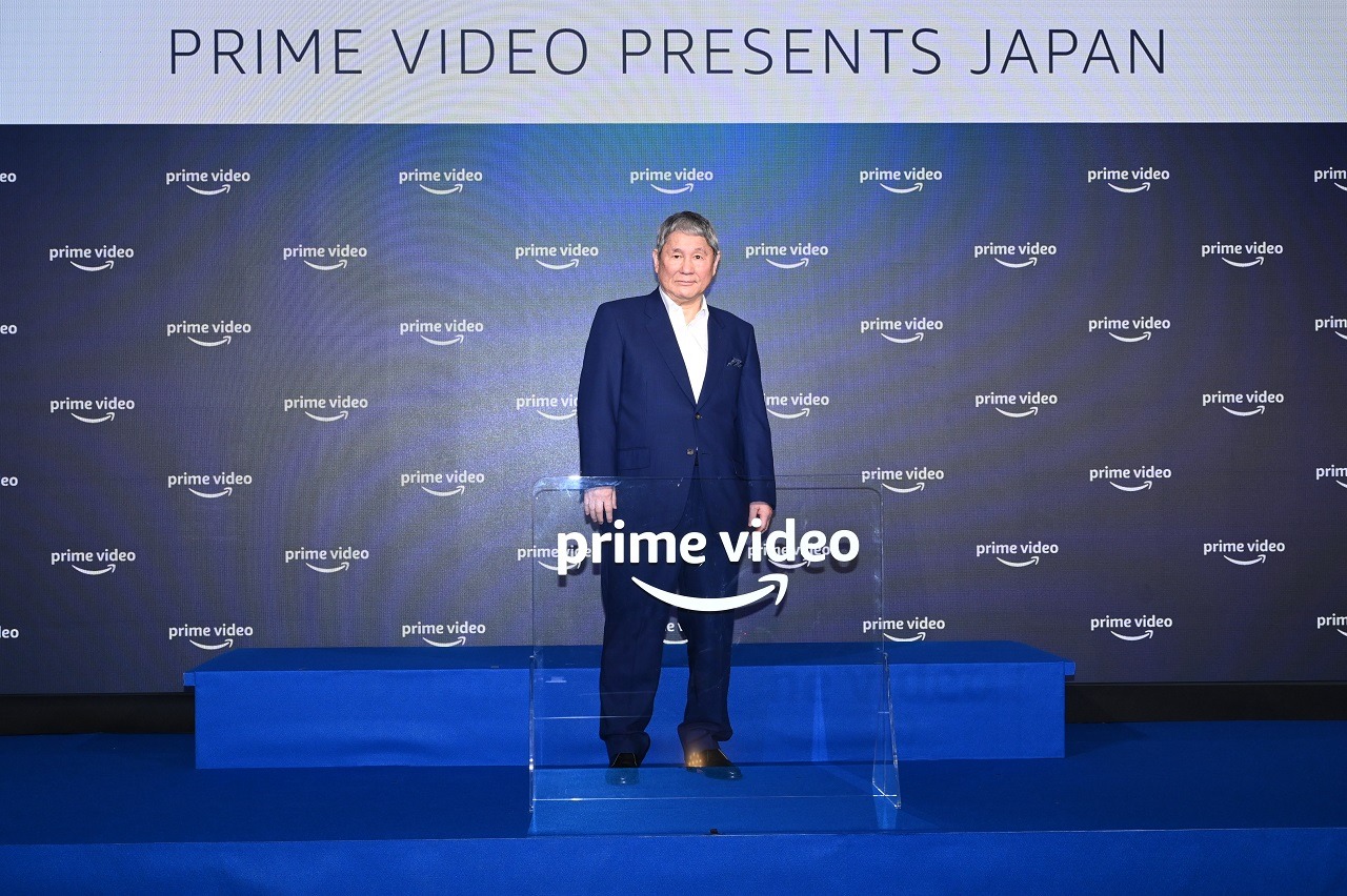 Prime Videoの戦略・ラインアップ発表会に登壇したビートたけし。