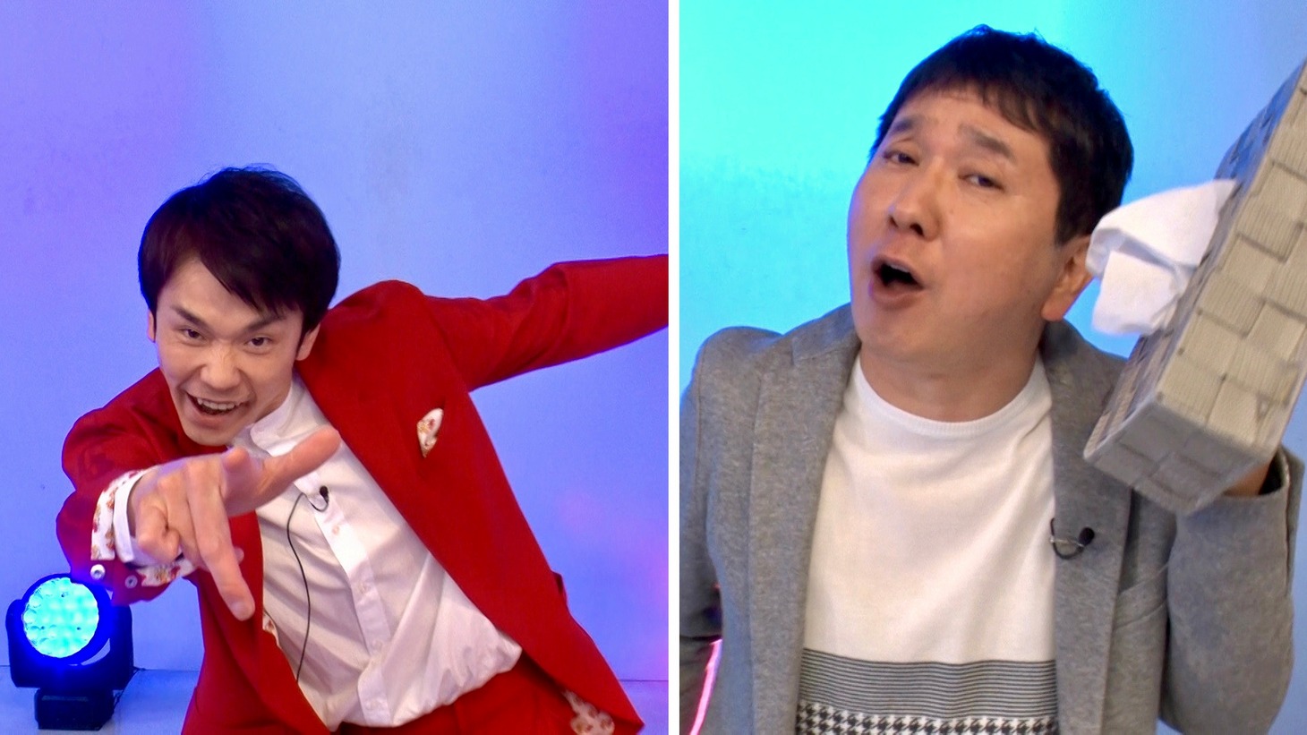 かまいたち濱家と爆笑問題・田中。(c)テレビ朝日