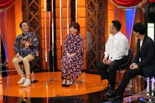 （左から）アンガールズ田中、清水ミチコ、アンタッチャブル。