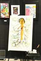 3人によるライブペインティングで完成した絵。