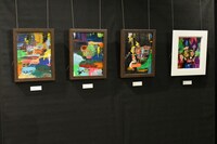 「とろサーモン久保田和靖個展『なぐりがき』」の様子。