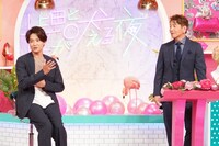 左から井上芳雄、くりぃむしちゅー上田。(c)日本テレビ