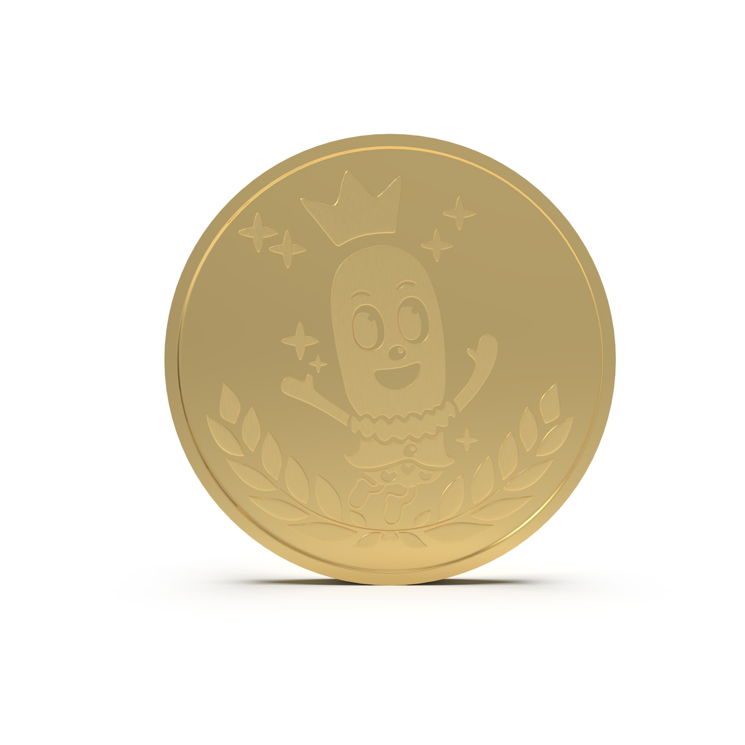 「ハッピーターンあなたのやみつき体験募集！キャンペーン」で当たるオリジナル純金コイン。