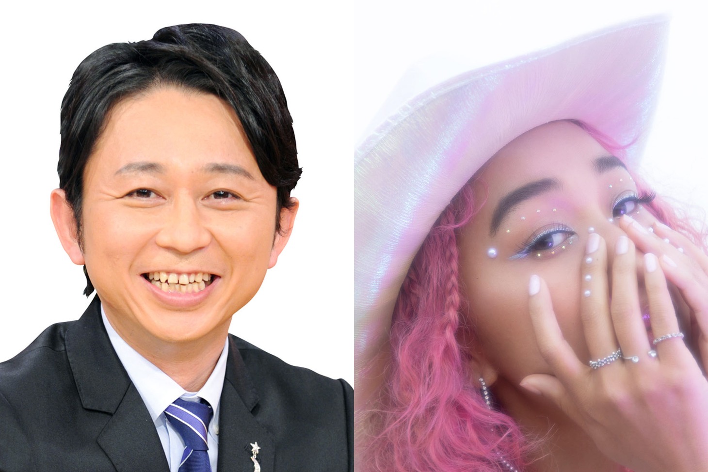 ゲストの有吉弘行と青山テルマ。