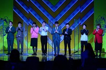 （左から）男性ブランコ、ダニエルズ、マリオネットブラザーズ、天才ピアニスト。(c)TBS