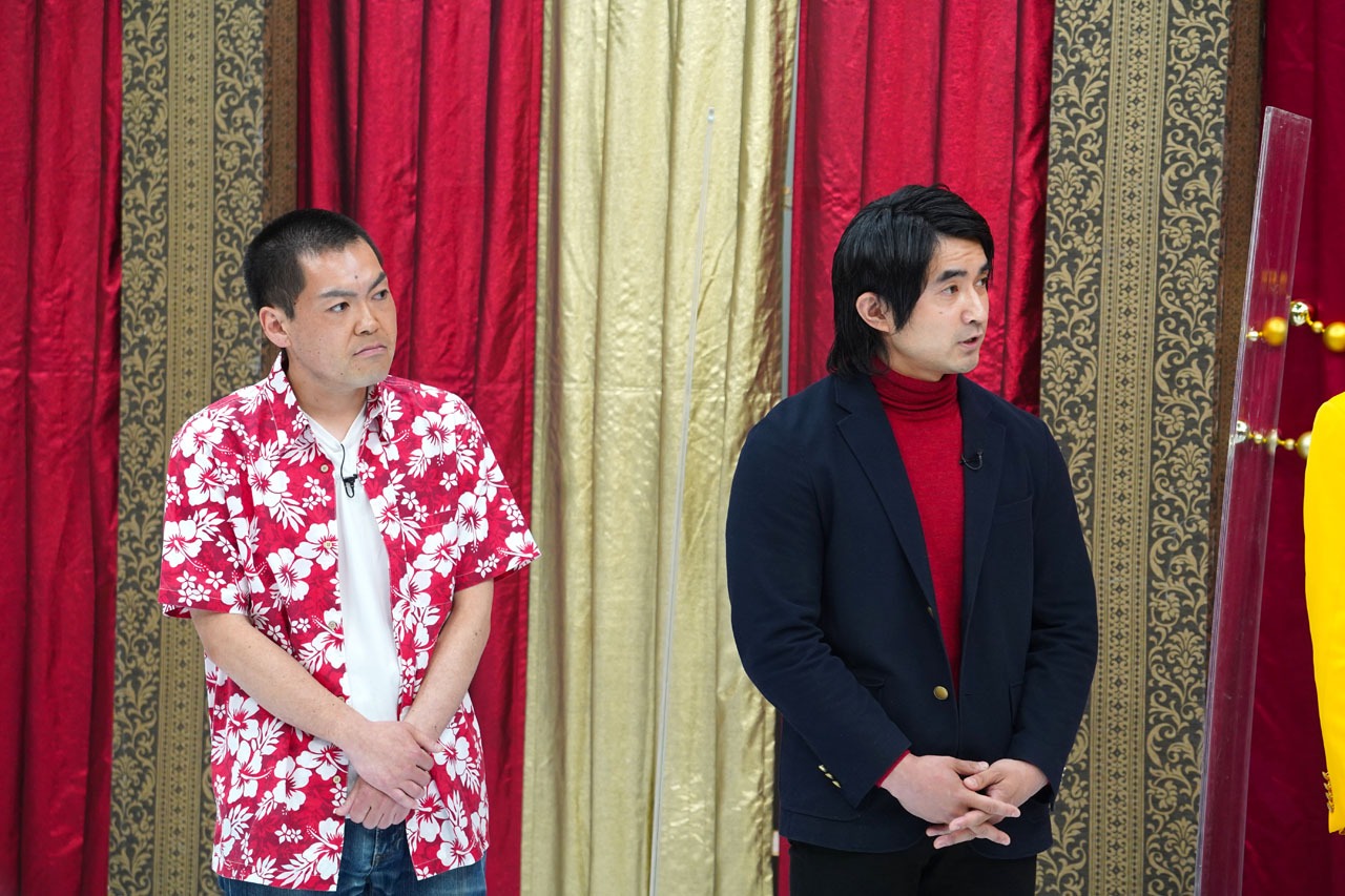 ゆにばーす川瀬名人の魅力を語る、くらげ渡辺（左）と入間国際宣言・千葉（右）。