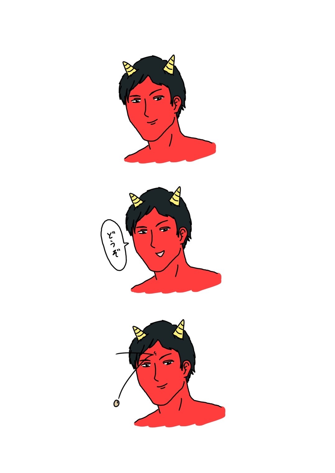 ハナコ秋山のお気に入りイラスト「いい男の鬼」。