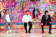 （左から）狩野英孝、アンタッチャブル山崎、蛍原徹。(c)テレビ朝日