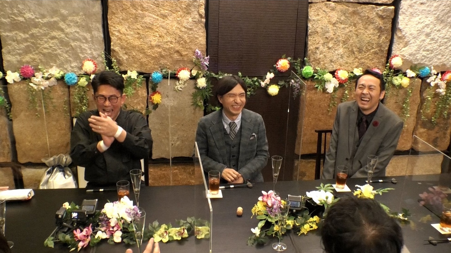 （左から）ビビる大木、ふかわりょう、アンガールズ田中。(c)TBS