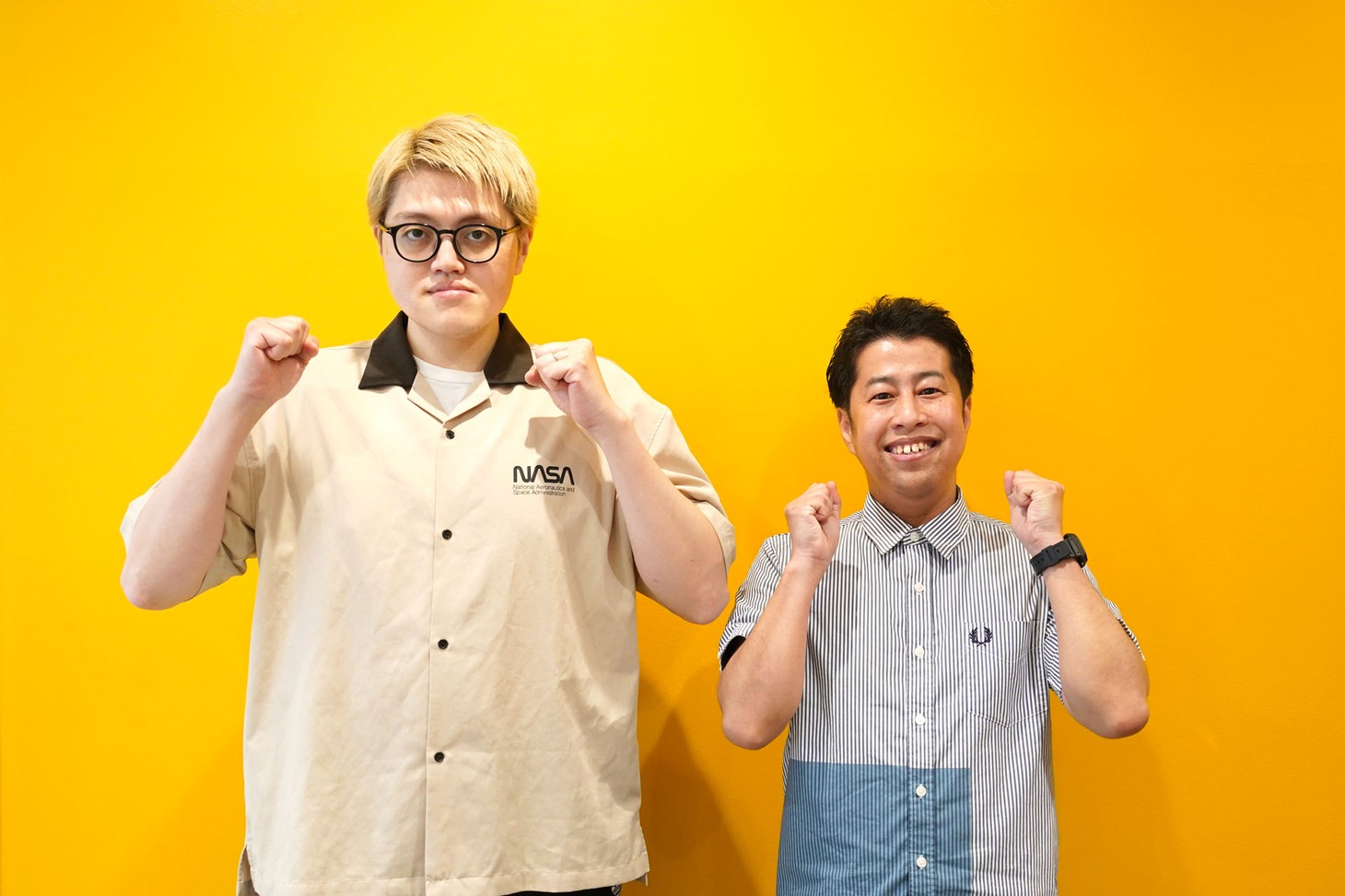構成作家の飯塚大悟（左）とウエストランド井口（右）。