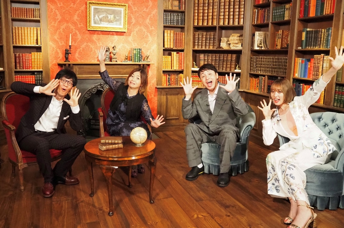 スタジオ出演する（左から）アンタッチャブル柴田、大久保佳代子、アンジャッシュ児嶋、王林。(c)RSK