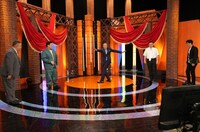 （左から）サンドウィッチマン、渡辺正行、アンタッチャブル。(c)テレビ朝日