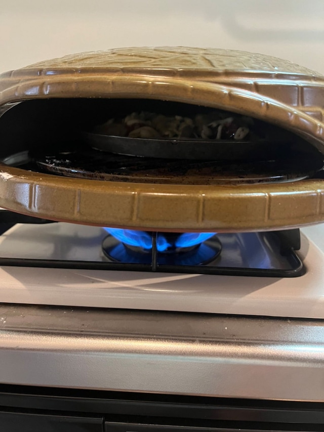 焼けていくピザ。