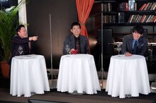 （左から）ダイアン津田、博多華丸・大吉。(c)東海テレビ