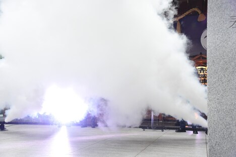 大量のスモーク。