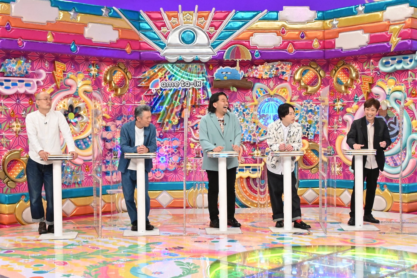 （左から）みなみかわ、モンスターエンジン西森、見取り図、フットボールアワー後藤。(c)テレビ朝日