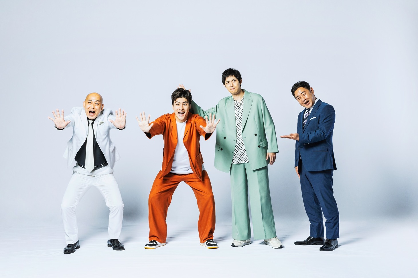 左から錦鯉・長谷川、森本慎太郎、渡辺大知、錦鯉・渡辺。(c)日本テレビ