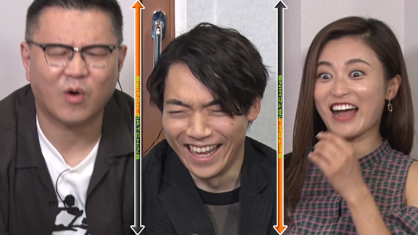 （左から）シソンヌ長谷川、伊沢拓司、小島瑠璃子。(c)フジテレビ