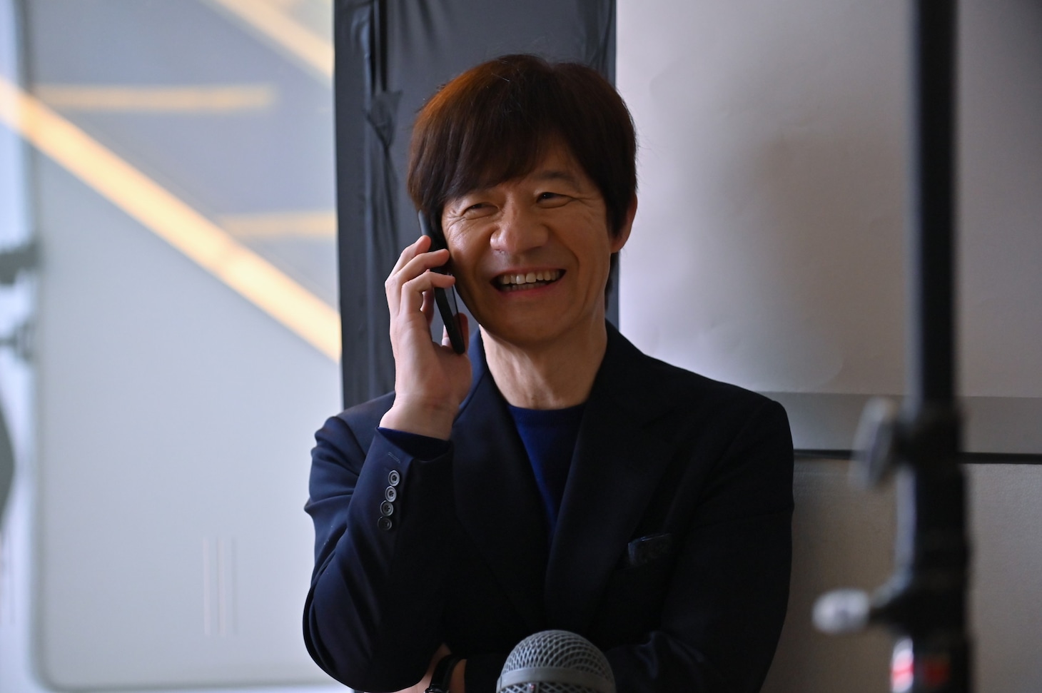 CM「Vポイント、の表情」編の撮影中の様子。