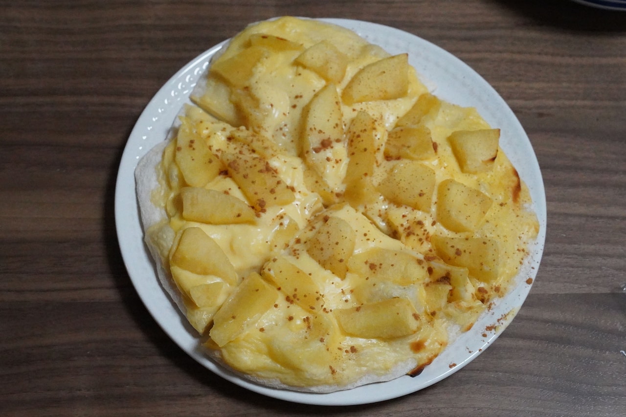 カスタードアップルピザが完成！