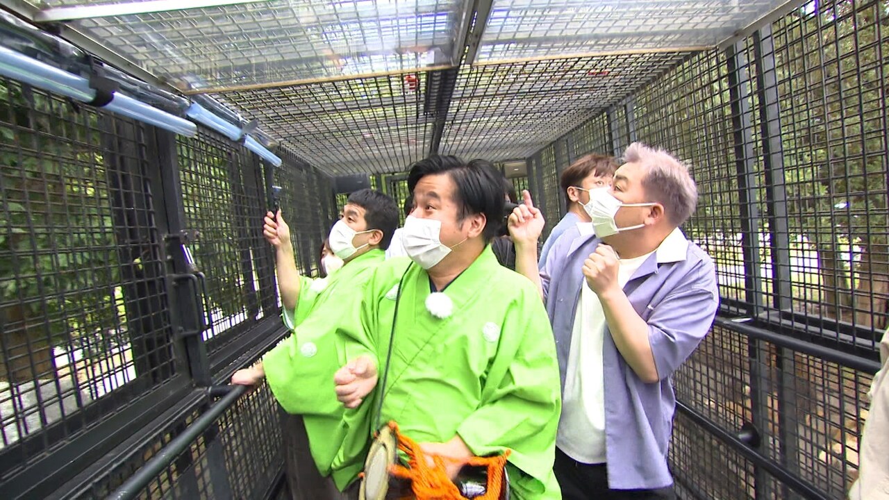 すゑひろがりずが“日本一過小評価なテーマパーク”へ、ライオンを前に大はしゃぎ