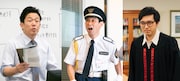 「火曜ドラマ『ユニコーンに乗って』」に出演する（左から）ペナルティ・ヒデ、水澤紳吾、林輝幸。(c)TBS