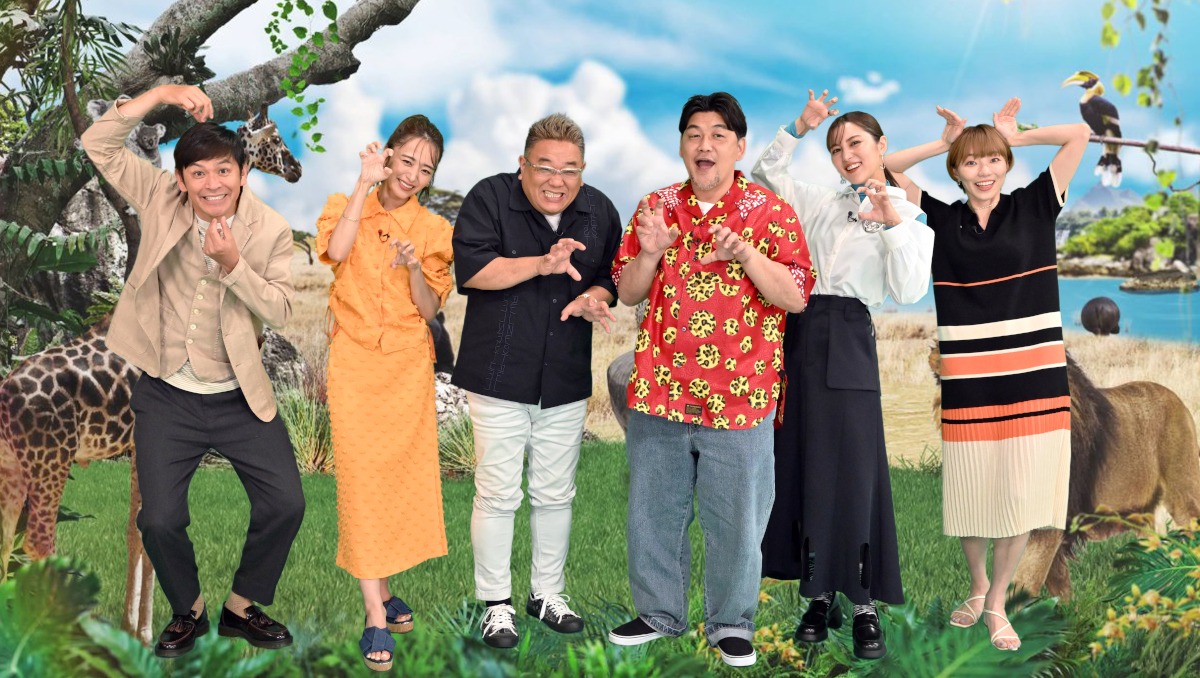 左から、ますだおかだ岡田、近藤千尋、サンドウィッチマン、石川恋、雨宮萌果。(c)TBS