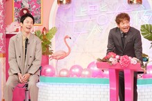 左からかまいたち濱家、くりぃむしちゅー上田。(c)日本テレビ