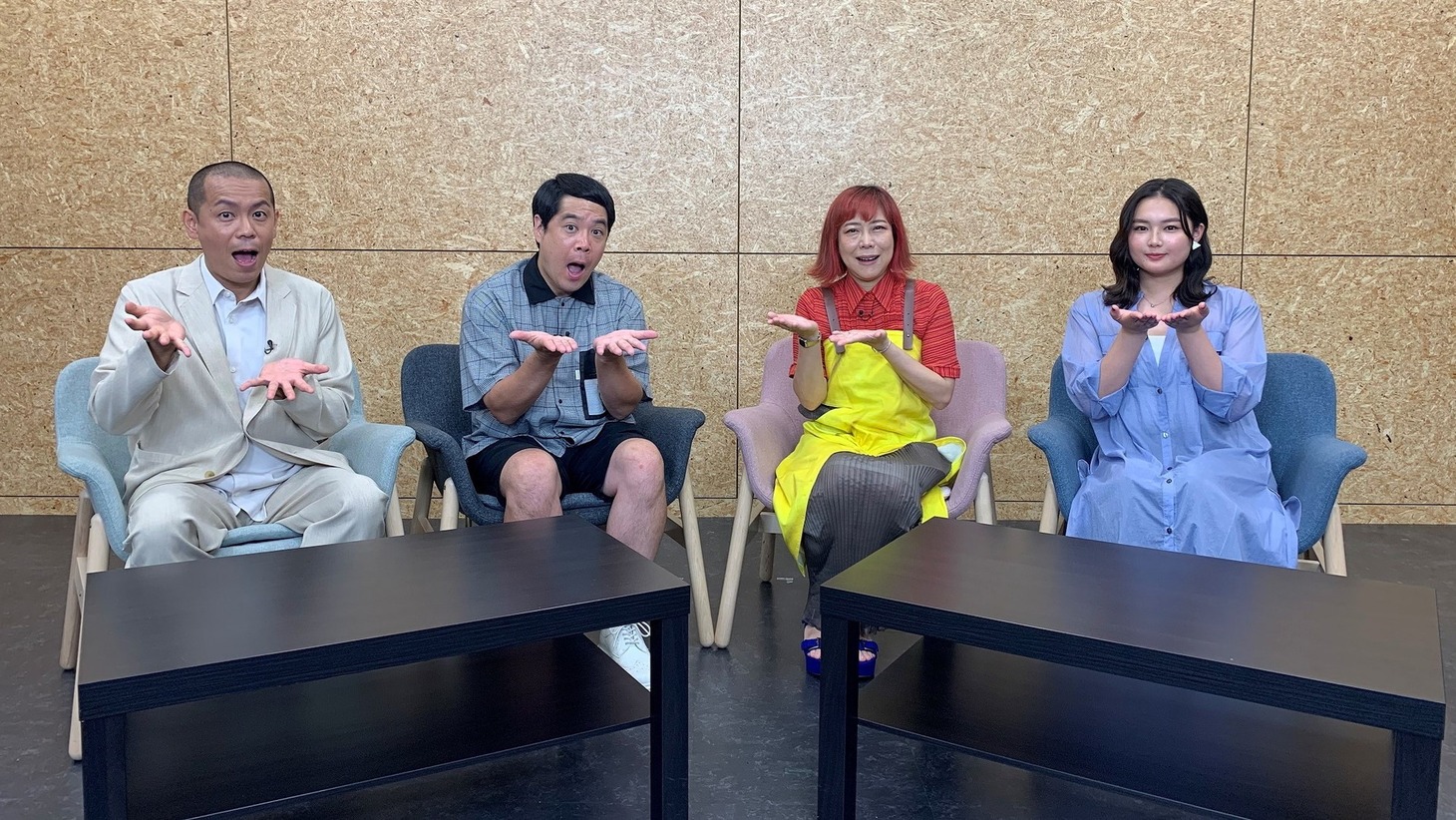 左からタカアンドトシ、椿鬼奴、箭内夢菜。(c)福島中央テレビ