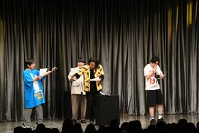 見取り図リリー作「あえぎ声」を演じるおいでやす小田、蛙亭・中野、見取り図・盛山。