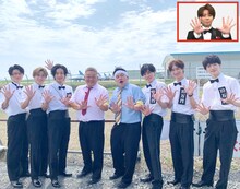 「10万円でできるかな 3時間SP」に出演する、サンドウィッチマン（中央）とKis-My-Ft2。(c)テレビ朝日