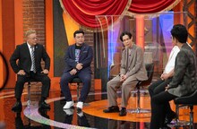 左から、サンドウィッチマン、ハライチ岩井、アンタッチャブル。(c)テレビ朝日