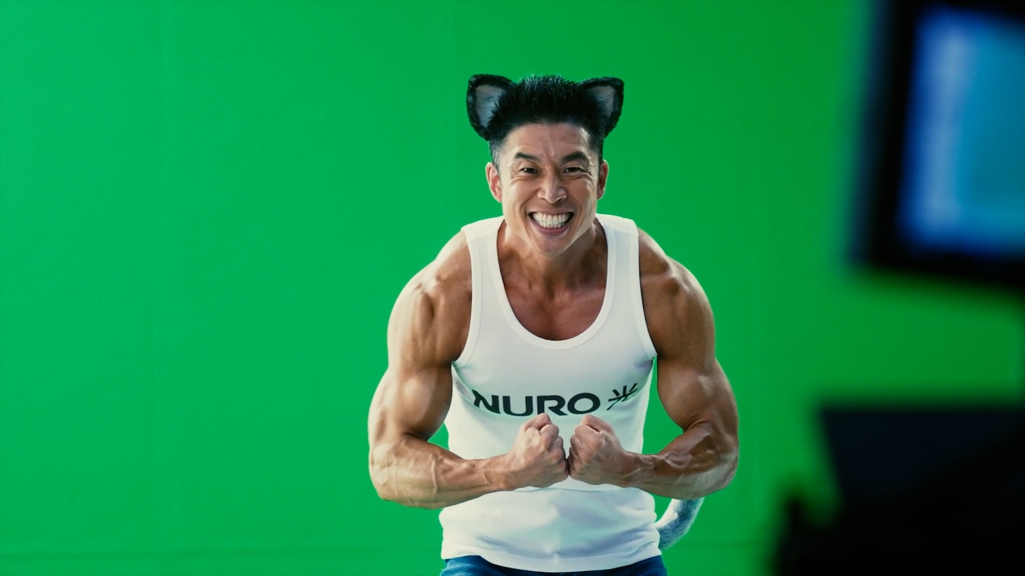 CM撮影中の様子。