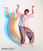 「ワンポイントシャツ」Lピンクと「柄イージーパンツ」。