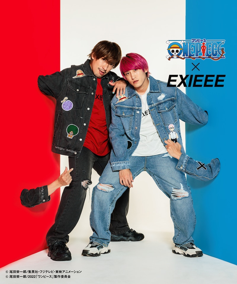 EXIEEEと「ONE PIECE」のコラボアイテムのイメージ。