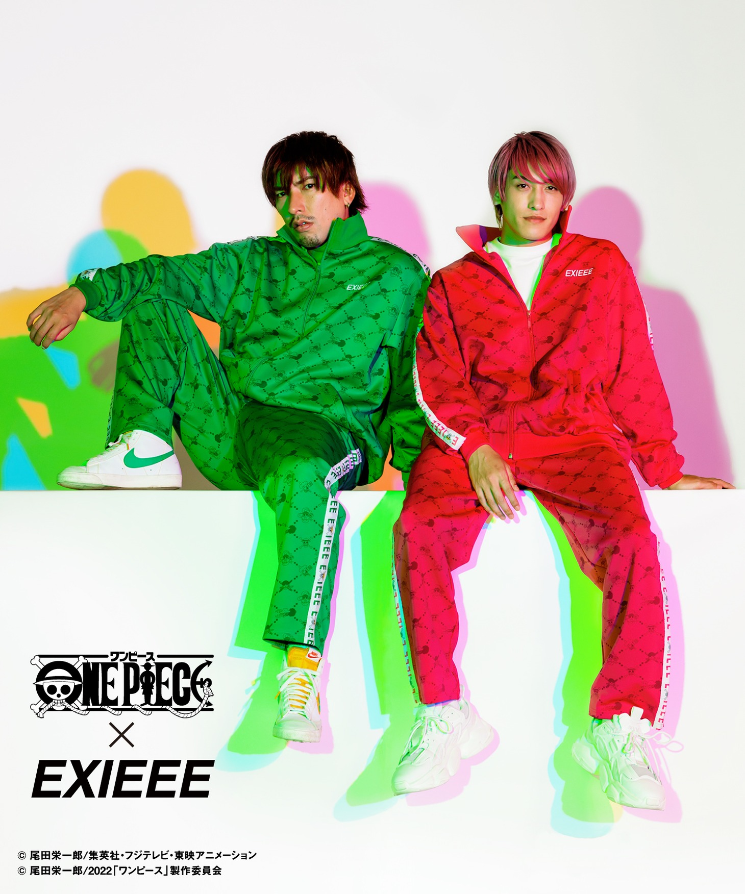 EXIEEEと「ONE PIECE」のコラボアイテムのイメージ。