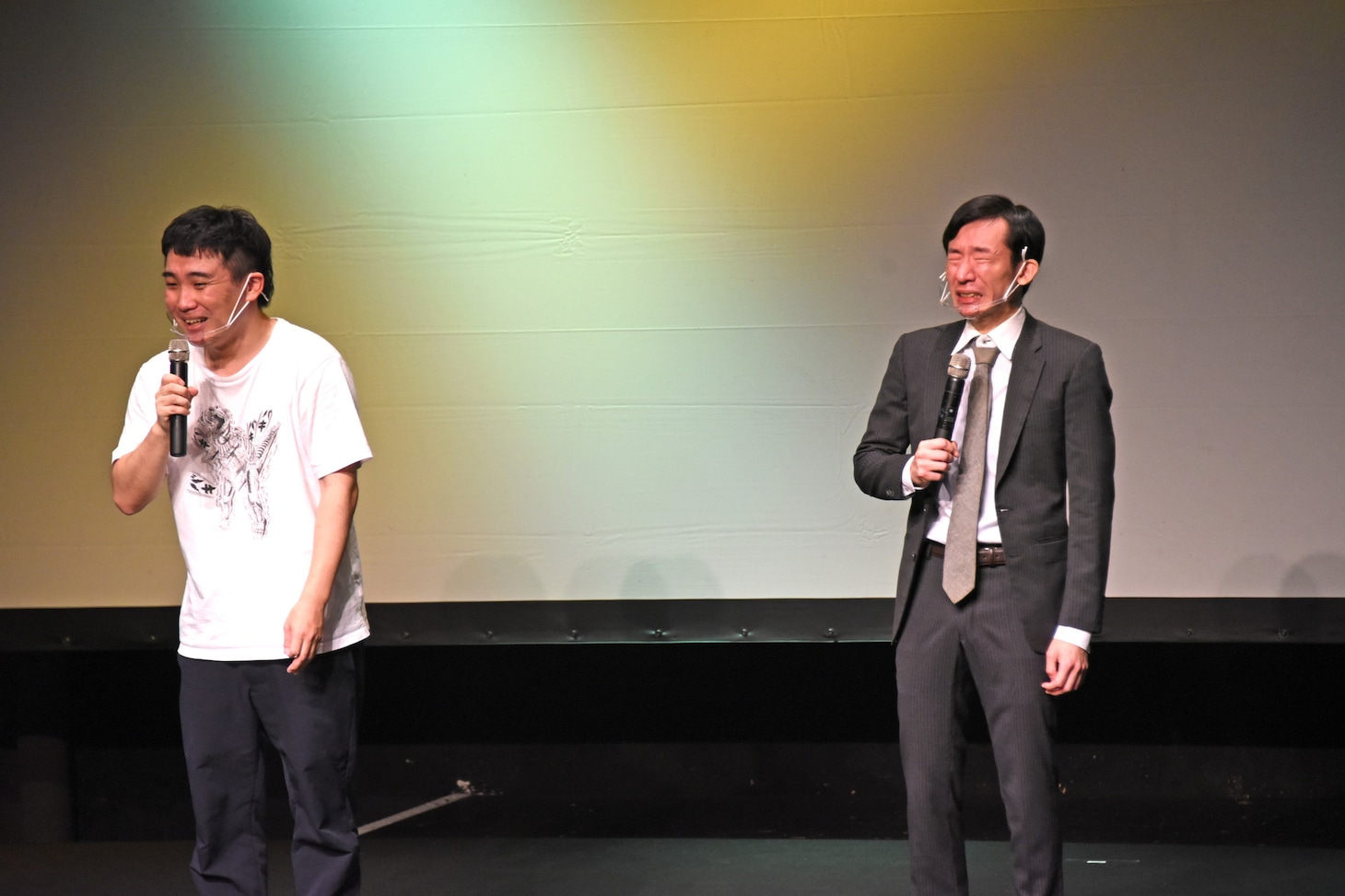 「今、泣こうと思えば泣ける」と語り、実際に泣いてみせる浜口浜村・浜村。