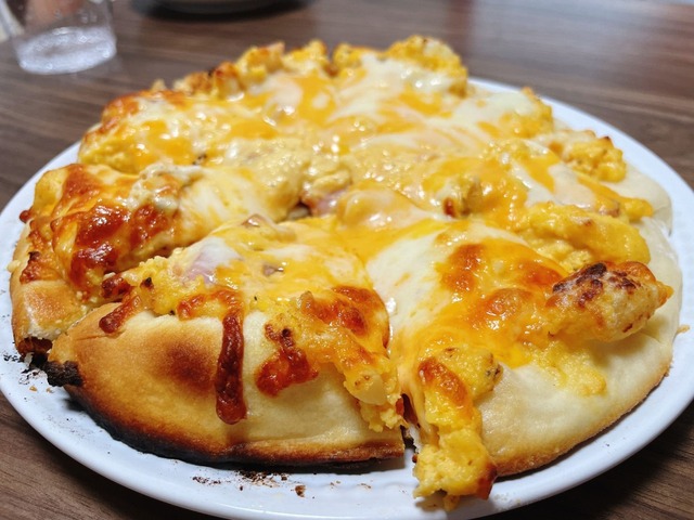 カルボナーラピザが完成！