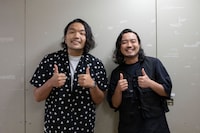 似ていると言われる見取り図・盛山（左）とCreepy NutsのR-指定（右）。(c)NHK