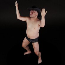 ハリウッドザコシショウの3Dフィギュア。