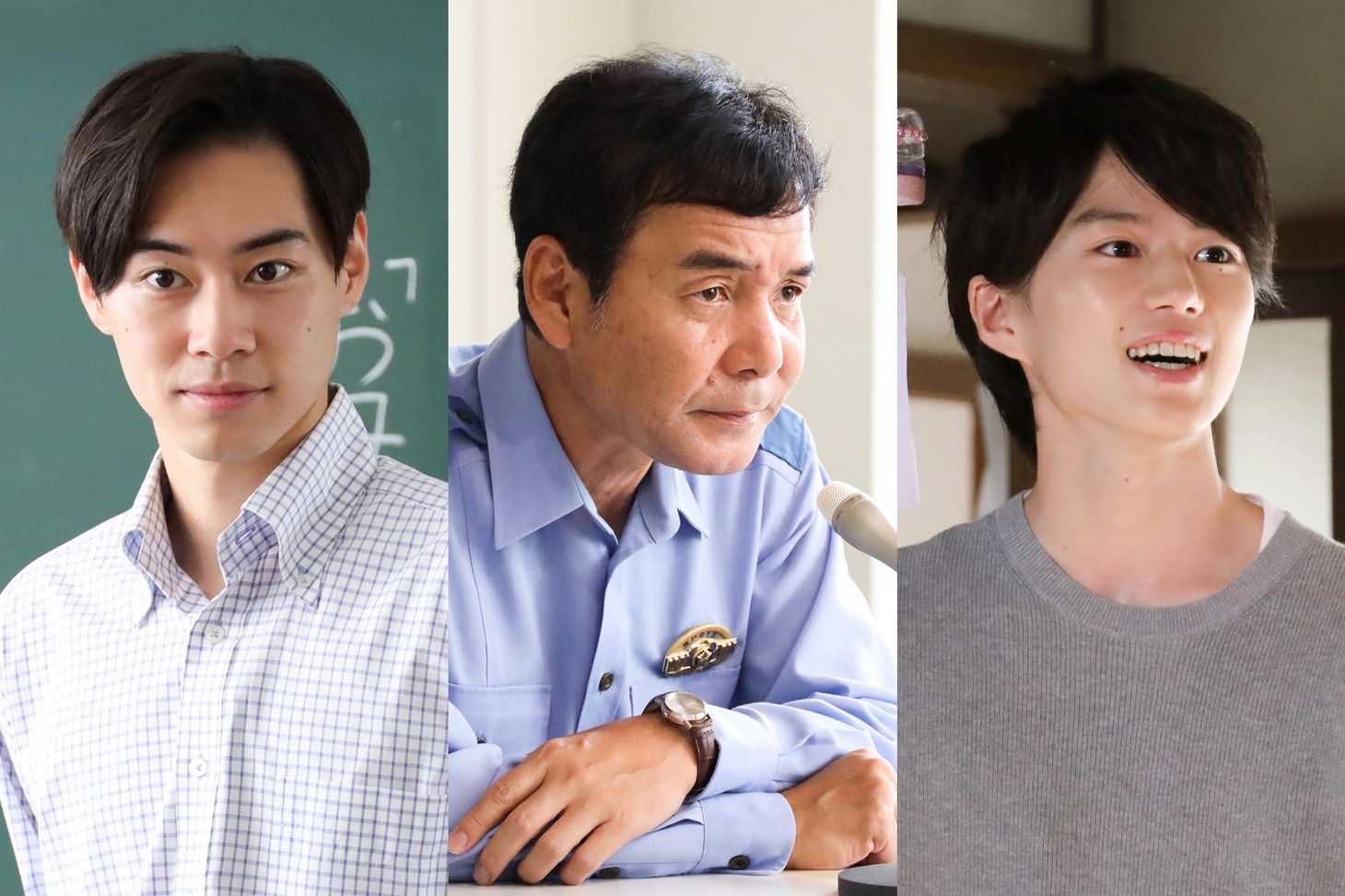 左から、戸塚純貴、ダチョウ倶楽部・肥後、奥智哉。(c)フジテレビ